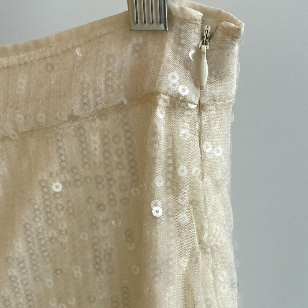 MINT House of Harlow 1960 Revolve Wide Leg Sequin pants High Waist Cream Size 6 - Picture 4 of 8